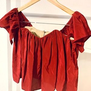 Stone Cold Fox| Bardot Top in Ruby Red